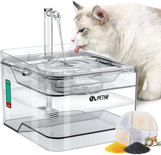 PETNF Transparent 3L/101oz Pet Water Fountain