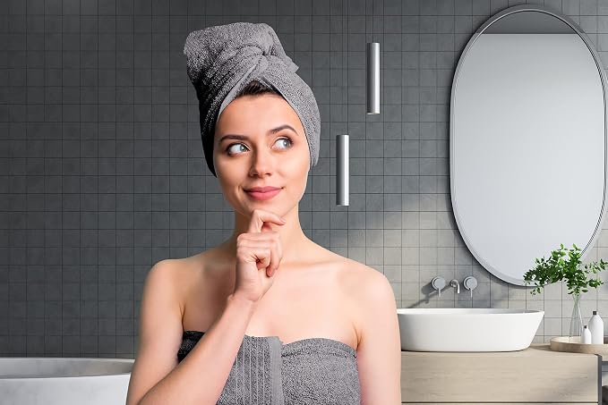 4 Piece Extra Large Bath Towels 30 x 60 Inches, Dark Grey | 100% Cotton, Larger & Lighter Weight, Quicker to Dry, Super Soft and Absorbent, Perfect for Bathroom
