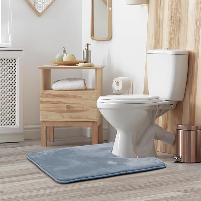 Clara Clark Bathroom Rugs, Velvet Memory Foam Bath Mat, Non-Slip Bath Rugs, Machine Wash, Dries Quickly, Ultra Soft Plush Bath Mats for Bathroom,