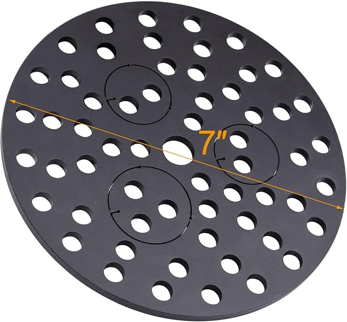 7 inch Drain Cover with Integrated Ports, Floor Drain with Removable Round Disc, 7" Garage Drain Cover Replacement Solution, Floor Strainer, 1PCS