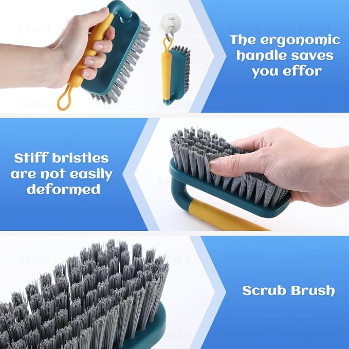 4 Pack Multipurpose Kitchen Cleaning Brushes Set,Cleaning Brush ,Brushes,Dish Brush,Bottle Brush,Scrub Brush,Bristle Brush
