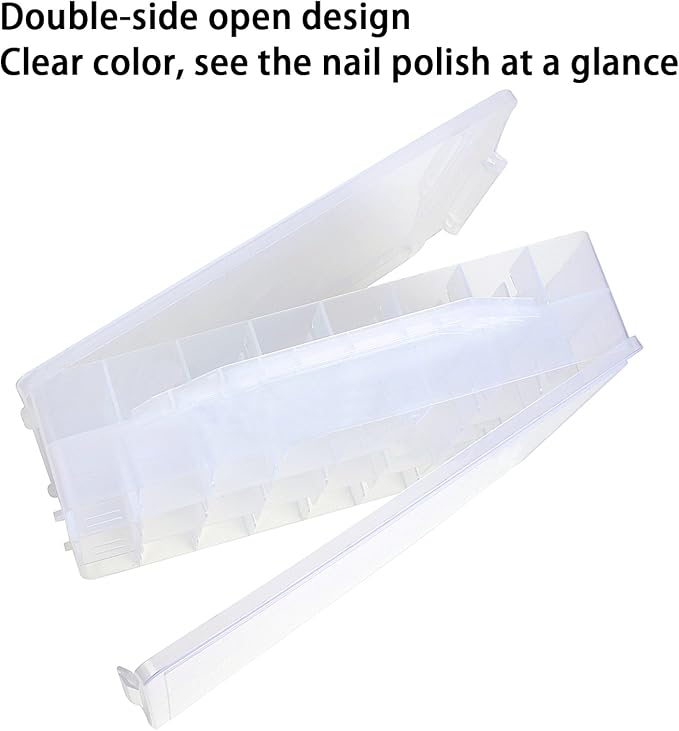 Kissbuty Universal Nail Polish Holder Organizer for 48 Bottles Adjustable Dividers Space Saver