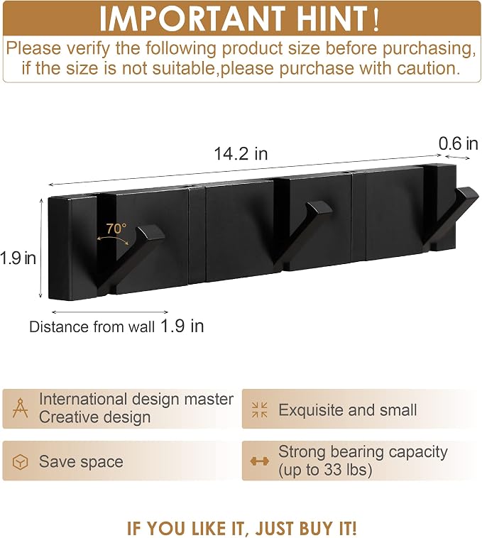 2 in a Box，Black Wall Hooks，Towel Hooks for Bathroom Wall Mounted，Coat Hooks，Perforated or Free Perforated，Door Robe Hooks，Bathroom Towel Hook，Black Door Hook，Also for Balcony，Kitchen.