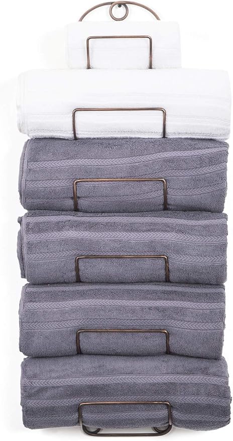 Towel Racks for Bathroom Wall Mounted Metal Wine Rack Towel Shelf Towel Holder for Bath Antique Bronze