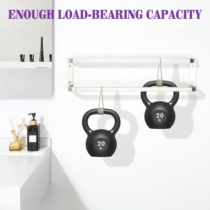 Alise Double Towel Bars for Bathroom,24 in Towel Holder Towel Racks for Bathroom Wall Mount,SUS304 Stainless Steel Double Towel Rail Towel Hanger for Walls,Brushed Nickel