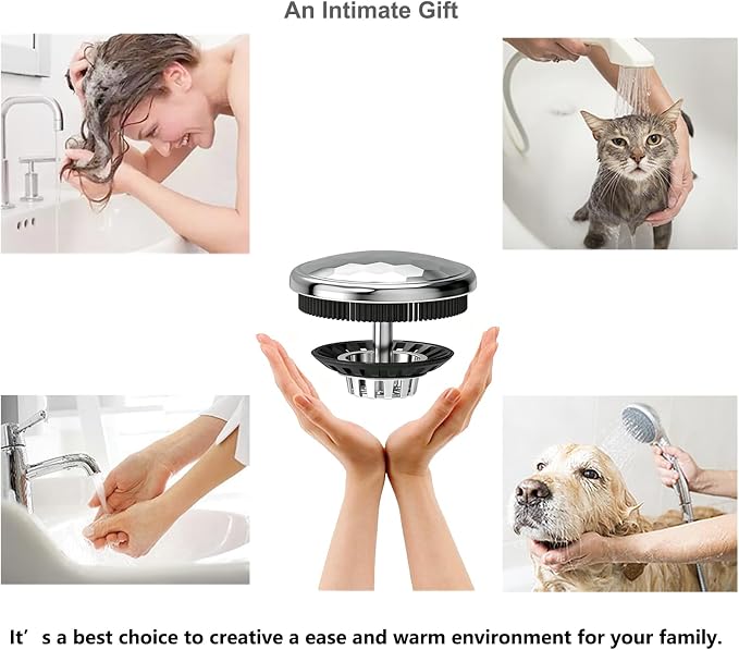 XAJOON Bathtub Drain Hair Catcher/Bathtub Protector Suitable for Bathroom Bathtub, Pop-Up Drains and Bathroom Sink. (Patented Product) (Chrome)