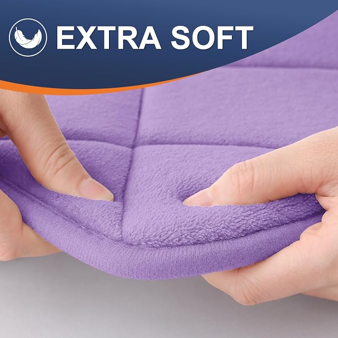 OLANLY Memory Foam Bath Mat 36x24, Ultra Soft and Absorbent Bathroom Rugs | Lavender, Quick Dry, Machine Washable Shower Bath Rugs, Comfortable Bath Carpet for Bathroom Floor, Tub and Shower