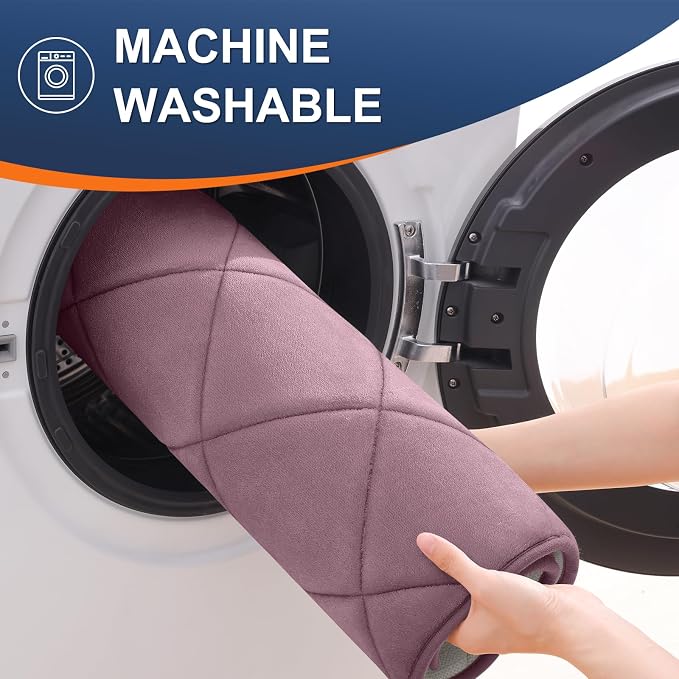 OLANLY Memory Foam Toilet Rugs U-Shaped 24x20, Ultra Soft and Absorbent | Deep Plum, Quick Dry Commode Contour Rugs, Machine Washable, Comfortable Bathroom Contour Bath Mats for Toilet Base