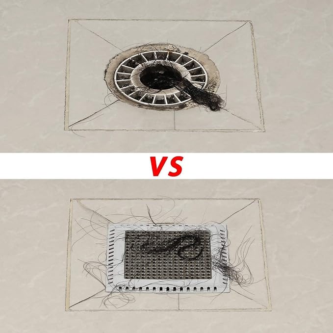 Aojuxix Shower Drain Hair Catcher/Drain Protector/Shower Drain Cover | Stainless Steel and Silicone Hair Trap for Bathroom Floor Drain (Patented Product)