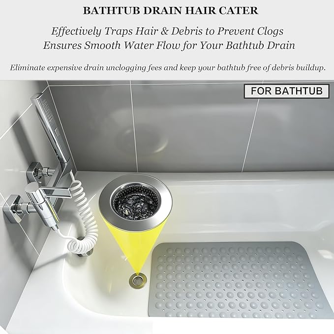 Seatery Bathtub Drain Strainers, Tub Drain Hair Catcher, Stainless Steel Bath Drain Cover Basket, Outer Diameter 3.0 inch/7.7cm, Inner Diameter 1.60 inch/4.0cm, Pack of 2