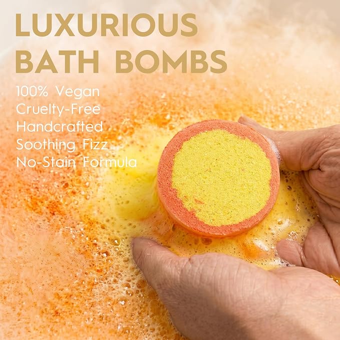 15 Pack Bath Bombs Gift Set for Women - 15 Unique Scents & Colors, Organic Handmade Bubble Bath Balls with Essential Oils & Shea Butter, Relaxing Spa Fizzies, Birthday Gifts for Mom Wife