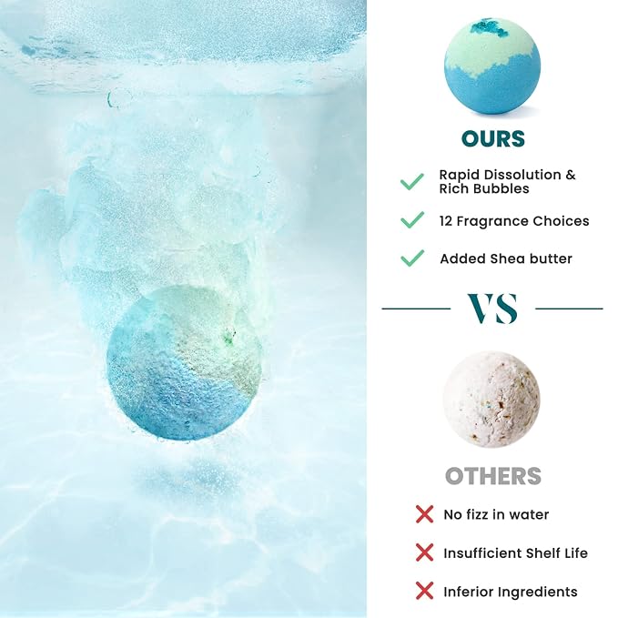 ZenBombs Bath Bombs for Women, Handmade Natural Bath Bomb with Shea Butter | Mothers Day Presents for Mom, Valentines Day Presents for Her and Him, White Elephant, Stocking Stuffers (12pcs)