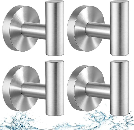 Suction Cup Hooks for Shower - Heavy Duty Matte Black Bathroom Hooks for Glass Door, 6 Pack No Drill & No Damage Waterproof Hooks for Tile, Rustproof for Towels & Door Wreaths