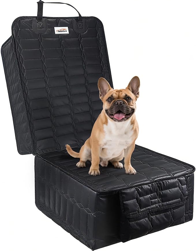 Reliadura Front Seat Covers for Dogs, Waterproof Leather Dog Car Seat Cover, Full Coverage Nonslip Scratchproof Pet Car Seat Protector, Fits Cars, Small Trucks, SUVs Bucket Seat Cover