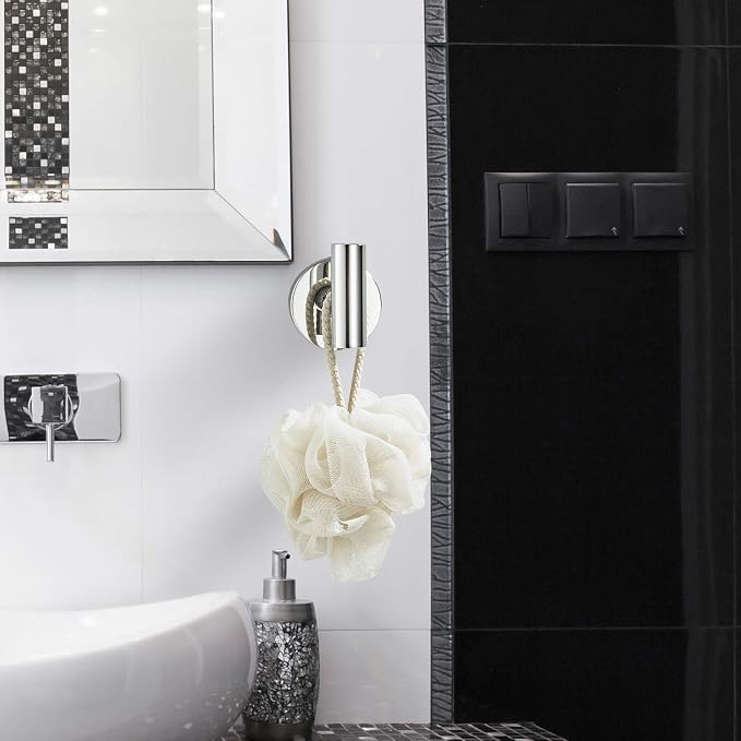 Marmolux Acc - Towel Hook Bathroom Single Coat Hook Bath Kitchen Hand Towel Holder Hat Door Hanger Rack Home Storage Spave Saver Bathroom Hardware Wall Mount Polished Chrome