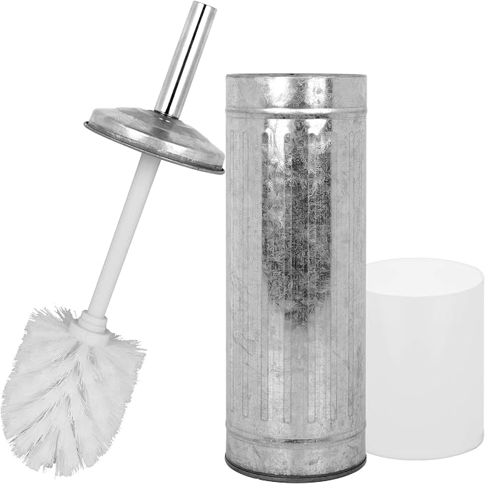 Autumn Alley Galvanized Rustic Toilet Brush with Holder Set – Charming Farmhouse Bathroom Accessory for Your Country Bathroom – Rustic Bathroom Accessories