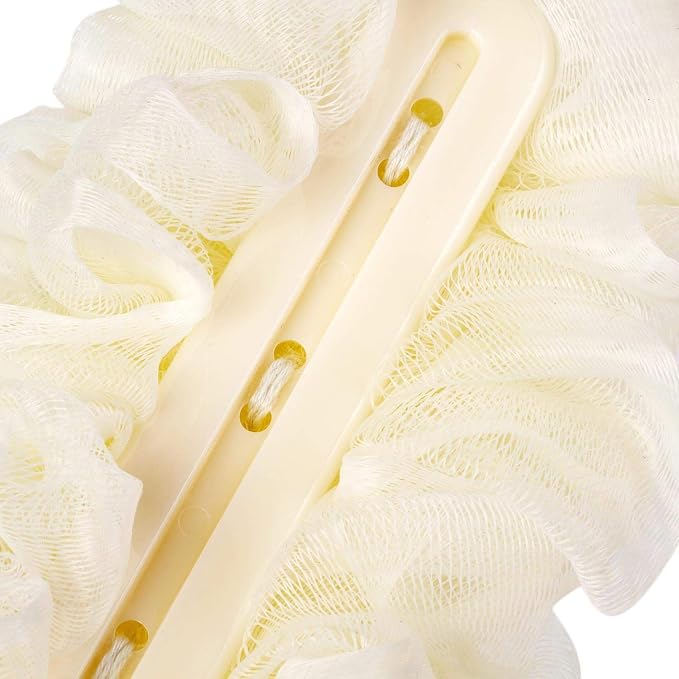 Back Scrubber for Shower,Loofah Long Handle Bath Body Brush,Soft Nylon Mesh Sponge for Shower,Loofah On a Stick for Men Women,Exfoliating Scrub Cleaning Luffa for Elderly(2-Pack, White)