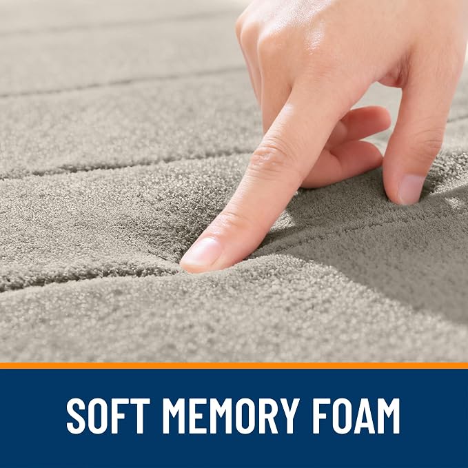 OLANLY Memory Foam Bath Mat 24x16, Super Soft and Absorbent Bathroom Rugs | Warm Taupe, Quick Dry Bath Rug, Machine Washable Shower Floor Mats, Bathmat Carpet for Bathroom Floor, Tub and Shower