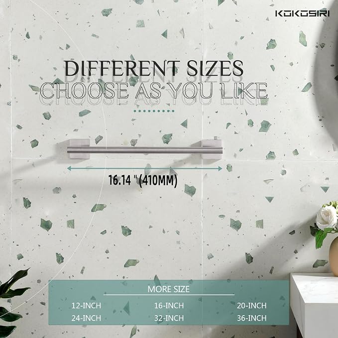 KOKOSIRI Towel Holder 16 Inch Bathroom Hand Towel Bar for Bath Kitchen Toilet Brushed Nickel Stainless Steel B4005BR-L16