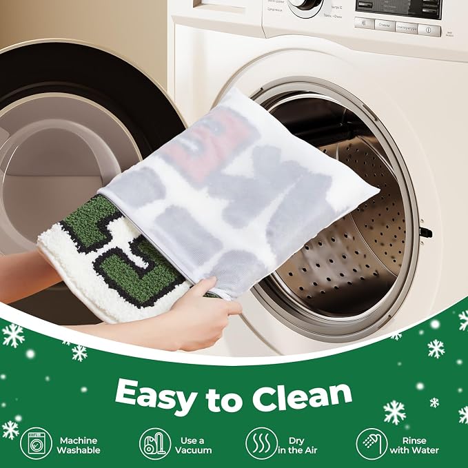 TYUU Get Naked Bath Mat, Christmas Bathroom Rugs Extra Soft Absorbent, Non Slip Washable Bathroom Mat Holiday Xmas Home Decor Indoor Bath Rug, Christmas-Themed Get Naked, 24"x36"