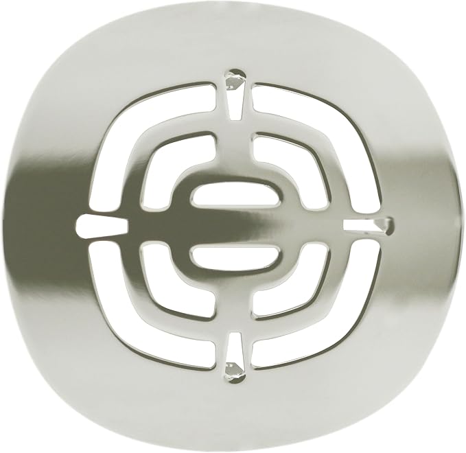 Westbrass A316-05 4-1/2" OD Brass Snap-in Shower Strainer Grid Drain Cover, Polished Nickel