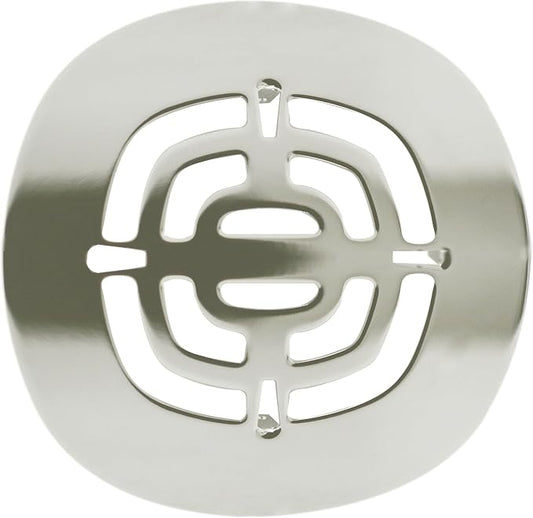 Westbrass A316-05 4-1/2" OD Brass Snap-in Shower Strainer Grid Drain Cover, Polished Nickel