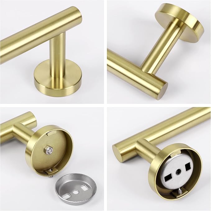 KES 25.2 Inches Towel Bar for Bathroom, Hand Towel Holder, Towel Bar Wall Mount, SUS304 Stainless Steel Brushed Gold, Total Length 27.6 Inch, A2000S70B-BZ