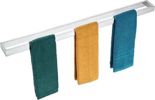 KOKOSIRI Towel Holder Chrome Bath Towel Bar Rack 32-Inch Kitchen Holder Polished Stainless Steel for Bathroom Hardware Wall Mounted, 1 Pack B4008CH-L32