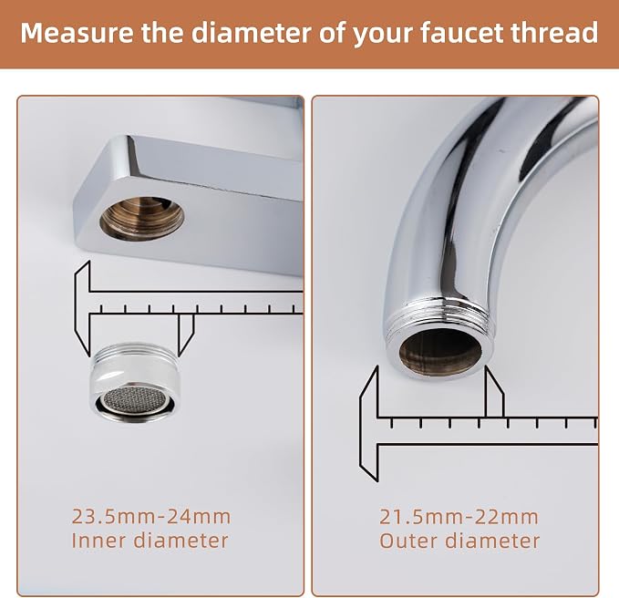 360 Degree Swivel Sink Faucet Aerator, Big Angle High Pressure Large Flow Dual Function Kitchen Faucet Aerator, 55/64" Female Thread, Polished Chrome