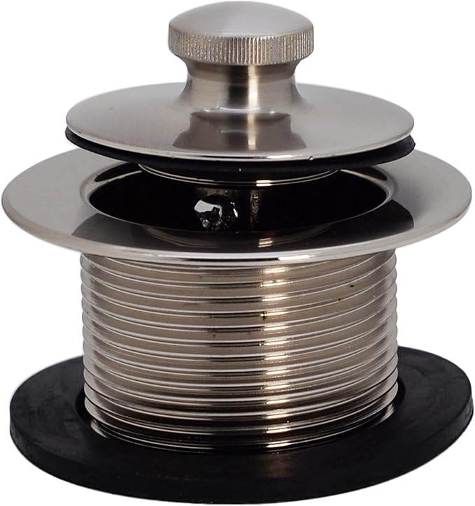Westbrass D3324-20 1-1/2" NPSM Pull & Drain Bathtub Plug, Coarse Thread, Stainless Steel