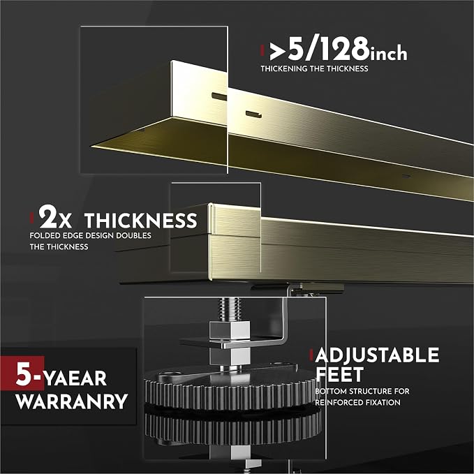 WEBANG 12 Inch Linear Shower Drain Rectangular Floor Drain with Accessories Reversible 2-in-1 Cover Tile Insert Grate Removable SUS304 Stainless Steel CUPC Certified Brushed Gold