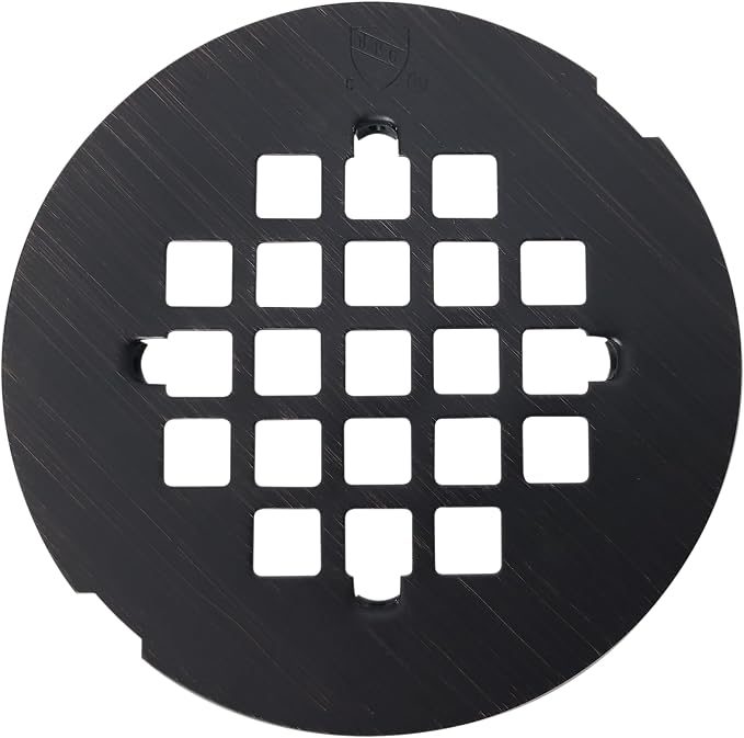 Westbrass D319-2-12A 4-1/4" OD Casper Style Brass Snap-in Shower Strainer Grid Drain Cover, Antique Bronze (2-Pack)