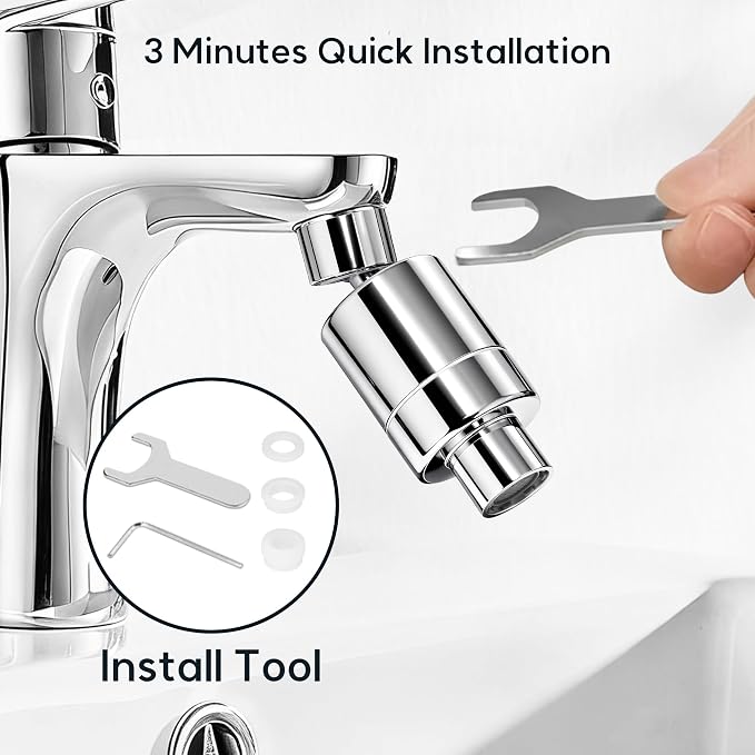360° Twist Faucet Aerator, 304 Stainless Steel Water Filter for Sink Faucet, Reduces Heave Metal,Chlorine for Tap Water, Universal Filter Faucet for Kitchen & Bathroom, 7 Replacement Filters