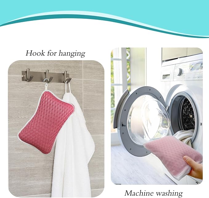 Bath Pillows for tub,Home Spa Pillows for Bathtub, Hot Tub,Head and Neck Support with 2 Strong Suction Cups,Pink
