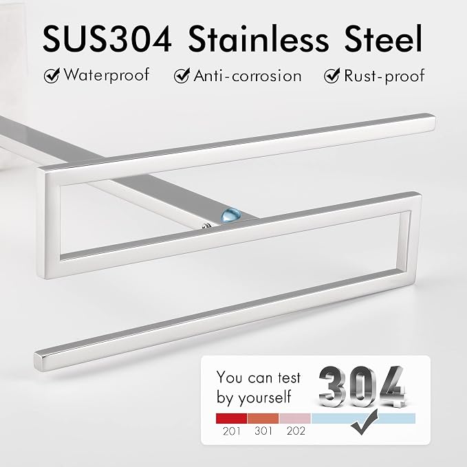 KES Hand Towel Rack Stand, Countertop Towel Rack Free Standing S-Shape Hand Towel Holder with Marble Base for Bathroom SUS304 Stainless Steel Polished Finished, BTH223
