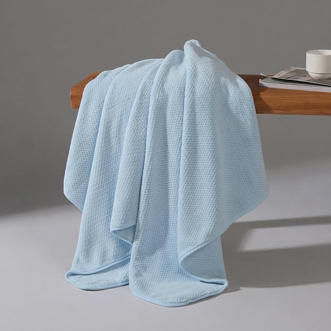 REDKISS Ultra Soft 6 Piece Towel Set, Premium Towels for Bathroom, Highly Absorbent, Quick Dry, Lightweight Bath Towels Set Collection, Includes 2 Bath Towels, 2 Hand Towels, 2 Washcloths, Light Blue
