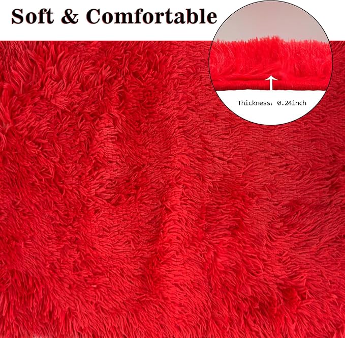 Red Bathroom Rugs Sets 3Piece Bath Mat Solid Bath Rug Floor Mats Washable Shower Rug with U-Shaped Contour Rug Toilet Lid Cover