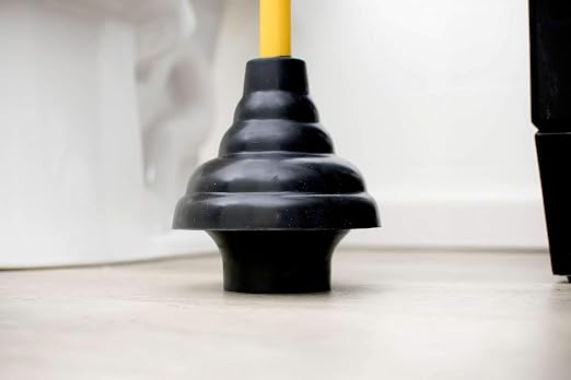 LDR 512 3410 Power Deluxe High Force Cup Ribbed Toilet Plunger, 1 Count (Pack of 1), Black