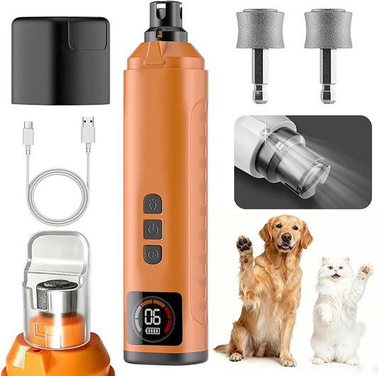2026 Upgraded Dog Nail Grinder, Brushless Motor Drive 30 db Ultra Quiet | 6-Speed Dog Nail Grinder with Led Light, Painless Paws Grooming for Small Medium Large Dogs