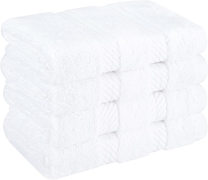 American Soft Linen 100% Cotton Luxury Turkish Towels, 4 PC Washcloth Set | Soft Absorbent Quick Dry OEKO Tex Standard 100 Certificated Durable Machine Washable Premium Hotel Quality