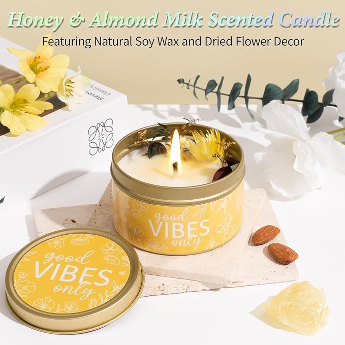 Spa Gifts Baskets for Women Bath Set Birthday Gifts for Women Self Care Kit | Honey & Almond Milk Spa Gifts Home Bath Relax Care Package, Christmas Thank You Gifts for Women Mom Her Friend Sister Teacher