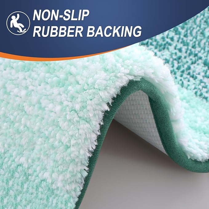OLANLY Micorfiber Bathroom Rug Set 2 Piece, 30"x20"+U-Shaped 24"x20" | Blackish Green, Soft Absorbent Bath Mats and Contour Toilet Rug, Non-Slip, Machine Wash Dry, Plush Bath Mats for Bathroom
