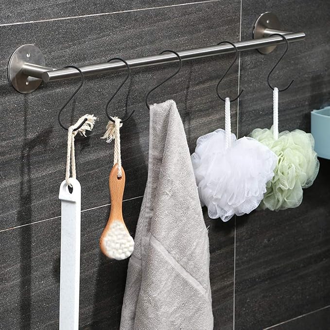 6 Pack 4.7 Inches Extra Large S Shape Hooks Heavy-Duty Metal Hanging Hooks Apply Kitchenware Bathroom Utensils Plants Towels Gardening Multiple uses Tools(Black)