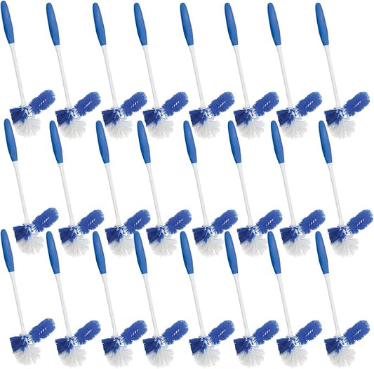 LOLA Classic Toilet Brush w/Under-The-Rim Scrubber, 24 Pack, Deep Cleans The Entire Toilet Bowl, Non-Slip Handle w/Rubber Comfort Grip