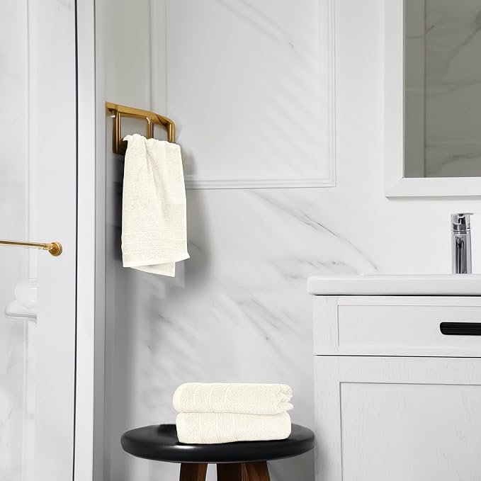 6 Piece Hand Towels Set 16 x 28 Inches, Cream | 100% Cotton, Lighter Weight, Quick to Dry, 16 x 28 Inches, Super Soft & Absorbent, Perfect for Bathroom & Kitchen
