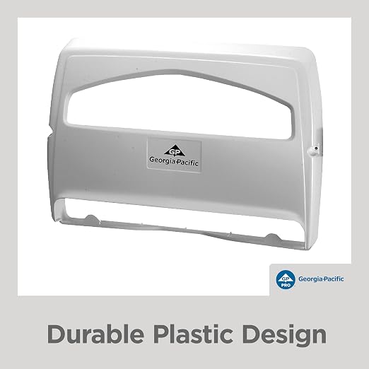 Safe-T-Gard 1/2 Fold Toilet Seat Cover Dispenser by GP PRO (Georgia-Pacific), White, 57710, 16.375" W x 2.500" D x 11.750" H