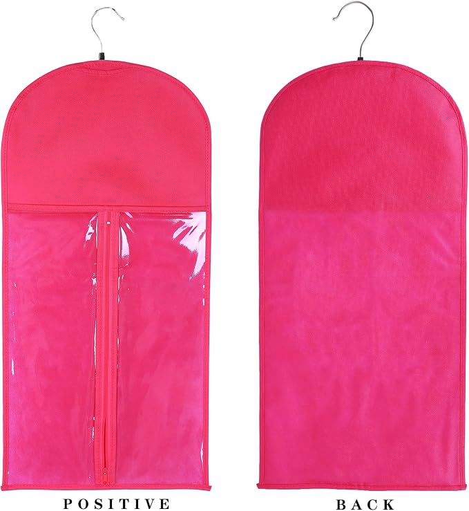 Professional Hair Organizer Bags with Hanger - 3 Pack Protective Cases for Multiple Wigs Extensions Hairpieces Holder Rose Pink Travel Carry Pouch Salon