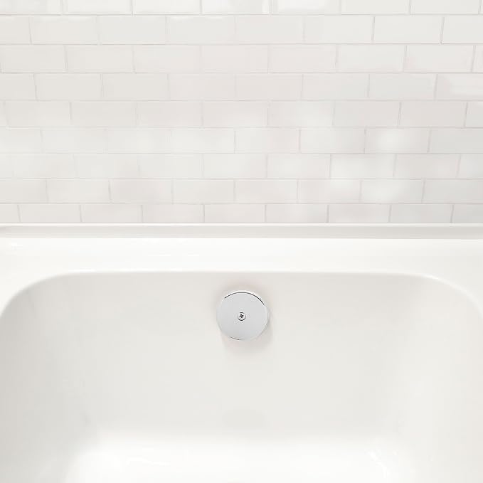 Westbrass D328-2-50 3-1/8" One-Hole Bathtub Overflow Faceplate and Screw, Powder Coat White (2-Pack)