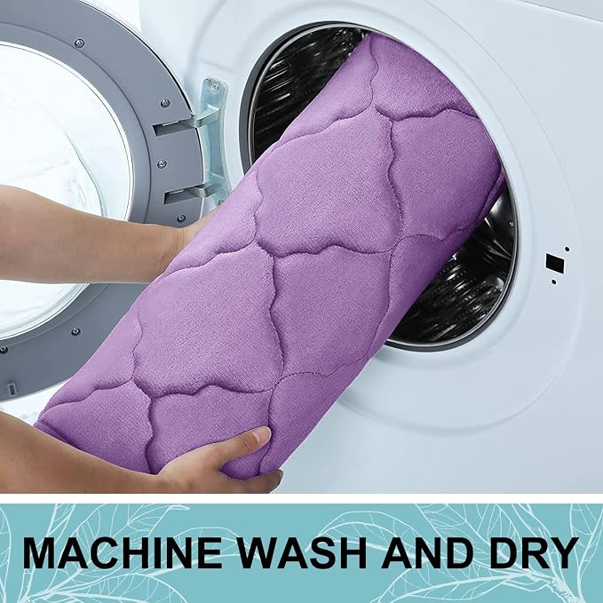 OLANLY Memory Foam Bath Mat Rug 40x32, Ultra Soft Bathroom Rugs, Lavender | Thick Absorbent Carpet, Non-Slip Backing, Machine Washable, for Bathroom Floor, Tub, Shower and Home Decor Accessories