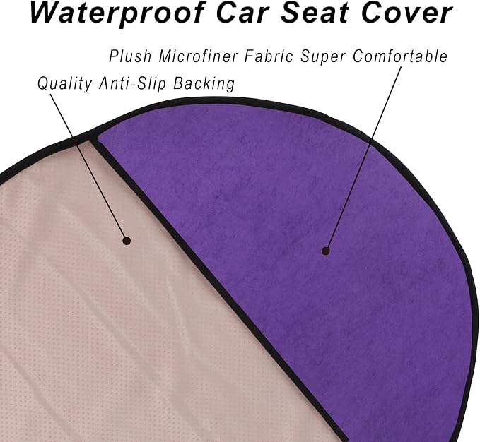 Car Seat Cover Protector Front Seats,for Gym Workout,Running,Swimming,Beach and Hiking,Waterproof Sweat Towel Bucket Seat Covers for Cars SUV Trucks (Purple, 1Pcs)